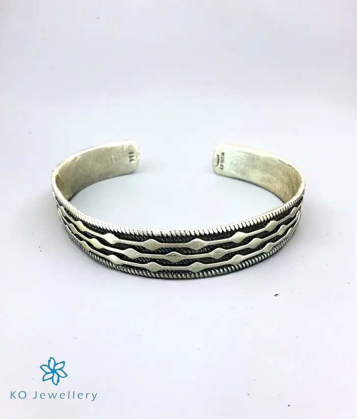 Imported Bracelets The Dot Dash Silver Open Bracelet
