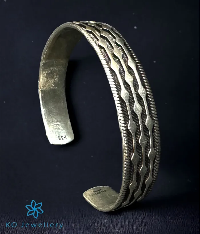 Imported Bracelets The Dot Dash Silver Open Bracelet