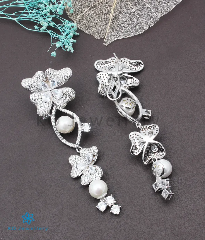 Imported Earrings The Valerie Silver Pearl Earrings