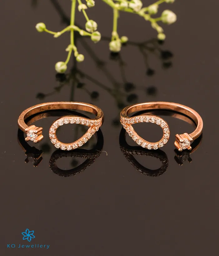 Imported Rings The Margarita Silver Rosegold ToeRings Front open