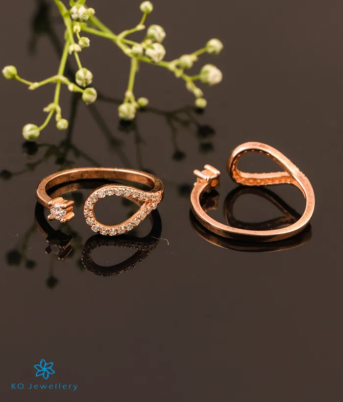 Imported Rings The Margarita Silver Rosegold ToeRings Front open