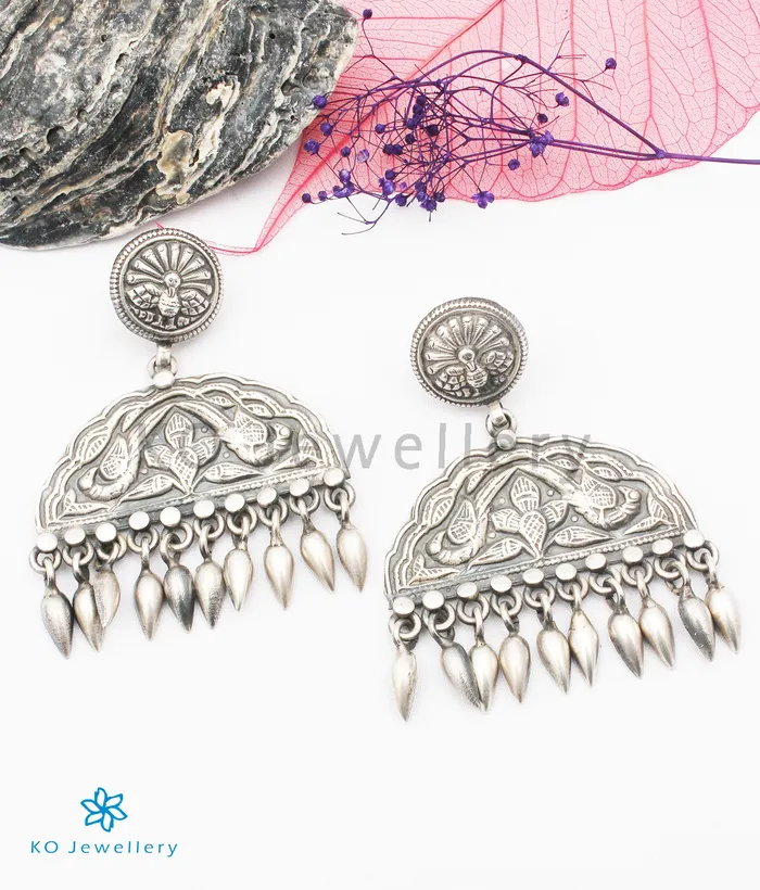 Jaipur The Rajaka Silver Parrot Earrings Earrings