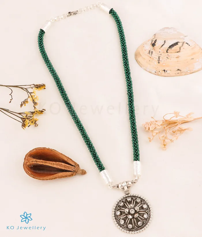 JP Nagar Necklaces The Basant Silver Antique Necklace