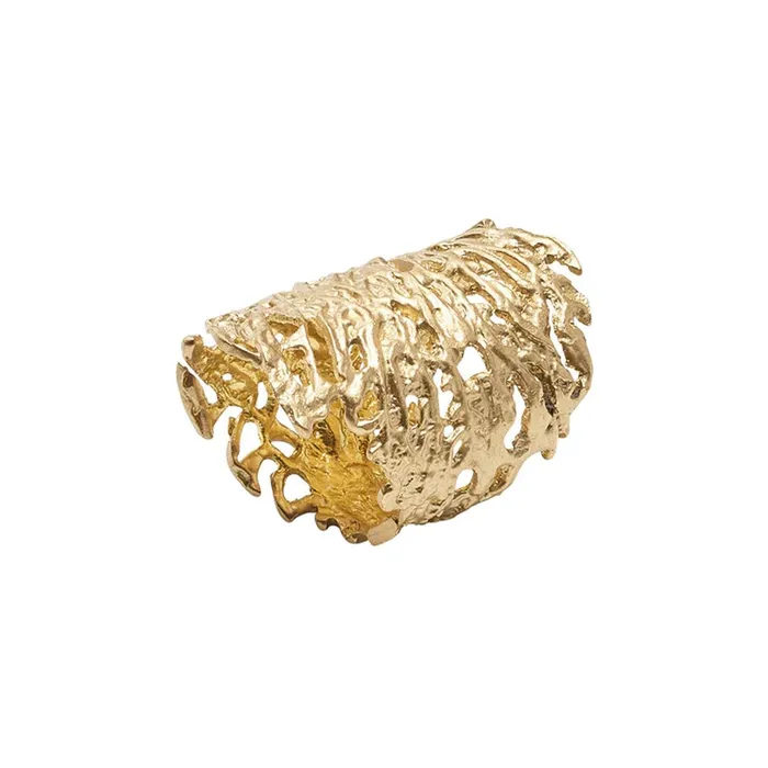 Kim Seybert Rings Kim Seybert Coral Cuff Napkin Ring In Gold Set Of 4