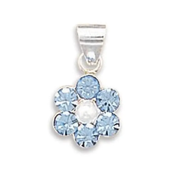 MMA MMA Crystal and Simulated Pearl Flower Pendant Necklaces