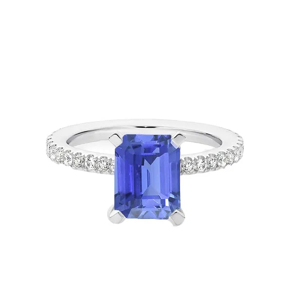 Natural Earth Mined Diamond Solitaire Emerald Light Blue Sapphire Engagement Ring 3 Carats HarryChadEntcom Rings