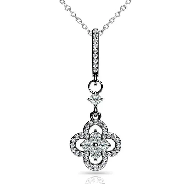 Necklaces GB Precious Petals Round Shaped Natural Earth Mined Diamond Pendant Necklace 091 Ct WG 14K Necklaces GB Precious Petals Round Shaped Natural Earth Mined Diamond Pendant Necklace 091 Ct WG 14K