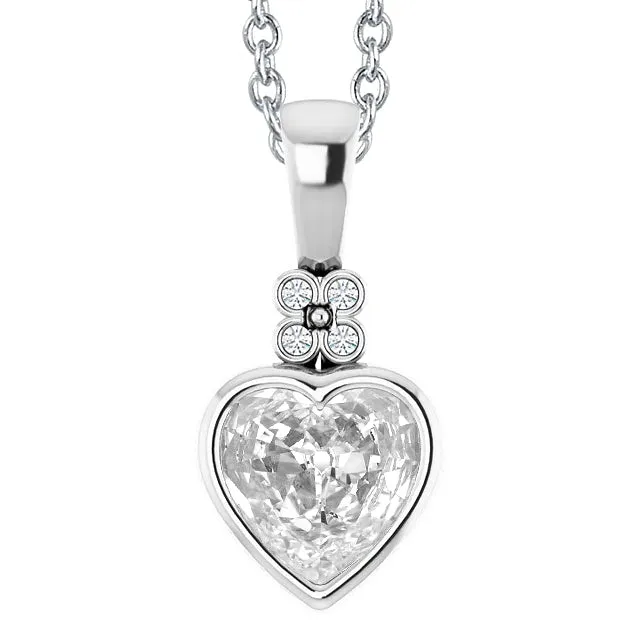 Necklaces HarryChadEntcom Gold 14K Heart Old Miner Round Natural Earth Mined Diamond Pendant Bezel Set 4 Carats Necklaces HarryChadEntcom Gold 14K Heart Old Miner Round Natural Earth Mined Diamond Pendant Bezel Set 4 Carats