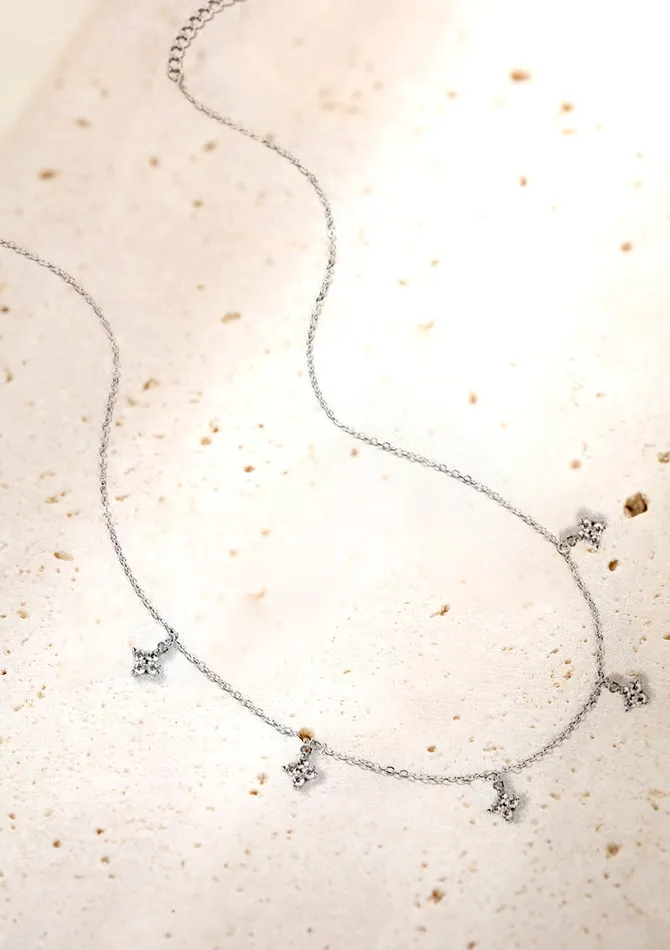 Necklaces Hey Happiness Floret Charm Necklace Sterling Silver Necklaces Hey Happiness Floret Charm Necklace Sterling Silver