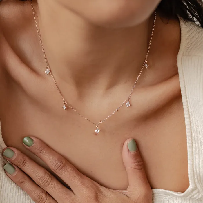 Necklaces Hey Happiness Floret Charm Necklace Sterling Silver Necklaces Hey Happiness Floret Charm Necklace Sterling Silver