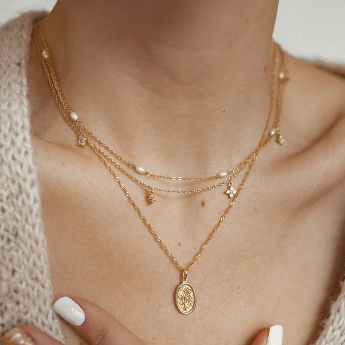 Necklaces Hey Happiness Floret Charm Necklace Sterling Silver Necklaces Hey Happiness Floret Charm Necklace Sterling Silver