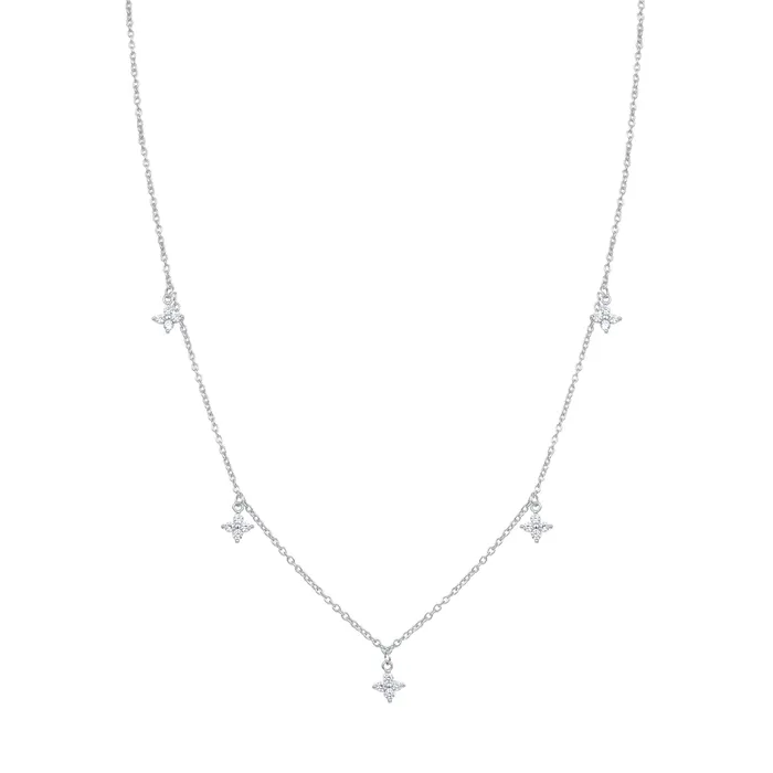 Necklaces Hey Happiness Floret Charm Necklace Sterling Silver Necklaces Hey Happiness Floret Charm Necklace Sterling Silver