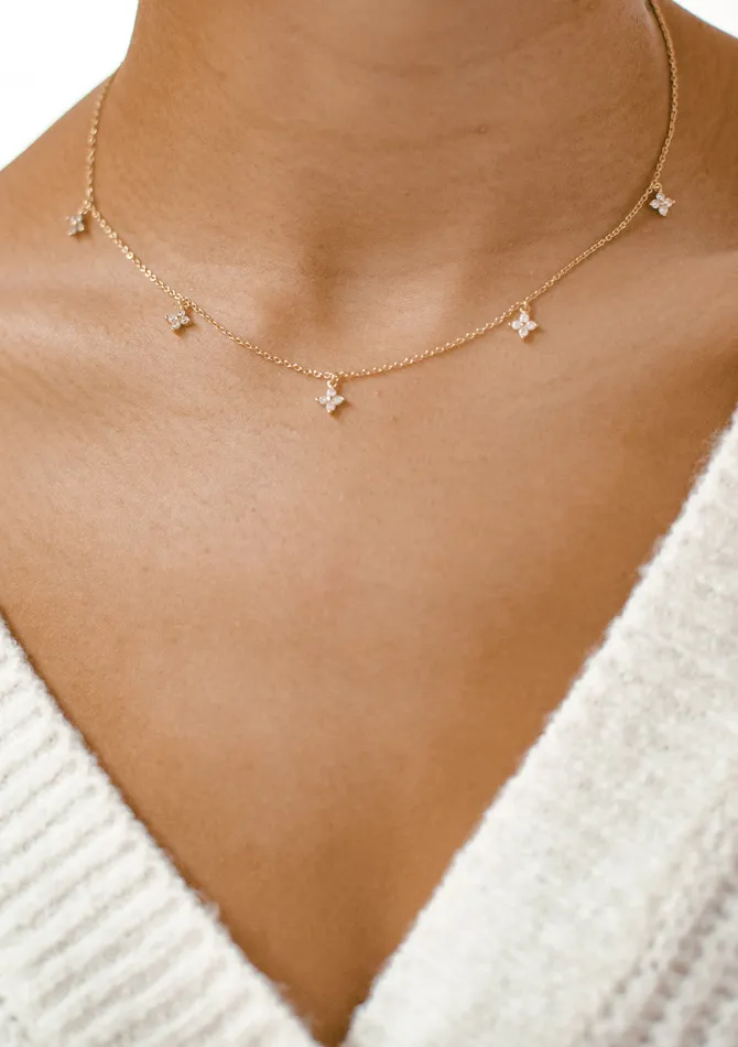 Necklaces Hey Happiness Floret Charm Necklace Sterling Silver Necklaces Hey Happiness Floret Charm Necklace Sterling Silver