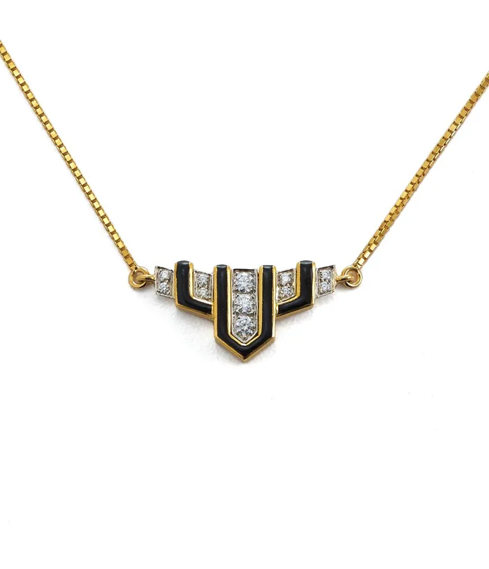 Necklaces Scape Necklace Black Enamel David Webb Workshop