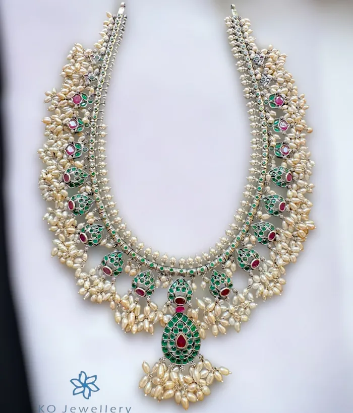Necklaces Silversmith The Jagavi Silver Guttapusalu Necklace Oxidised
