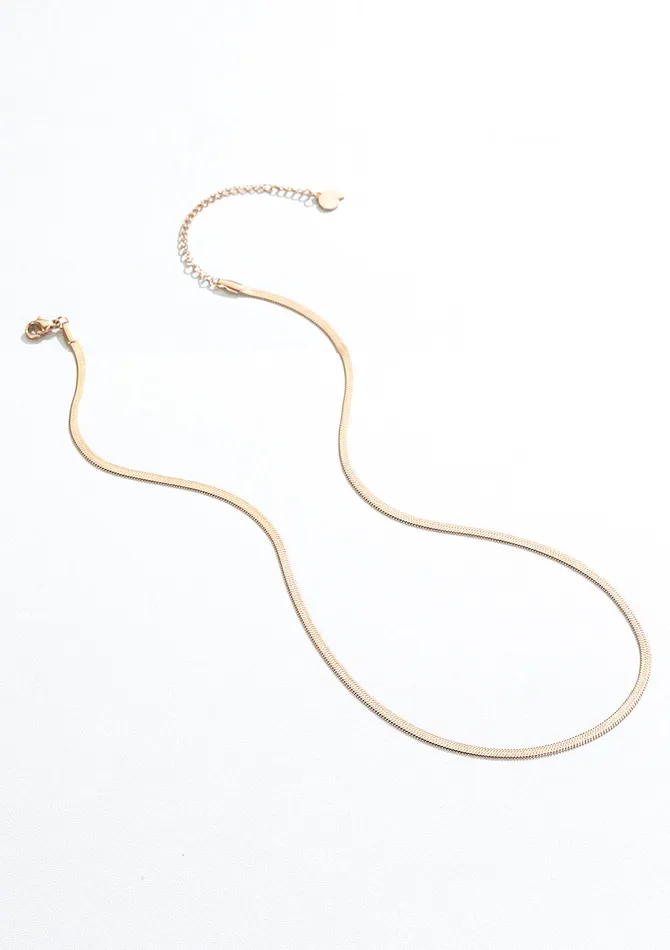 Necklaces Snake Chain Necklace Rose Gold Hey Happiness Necklaces Snake Chain Necklace Rose Gold Hey Happiness