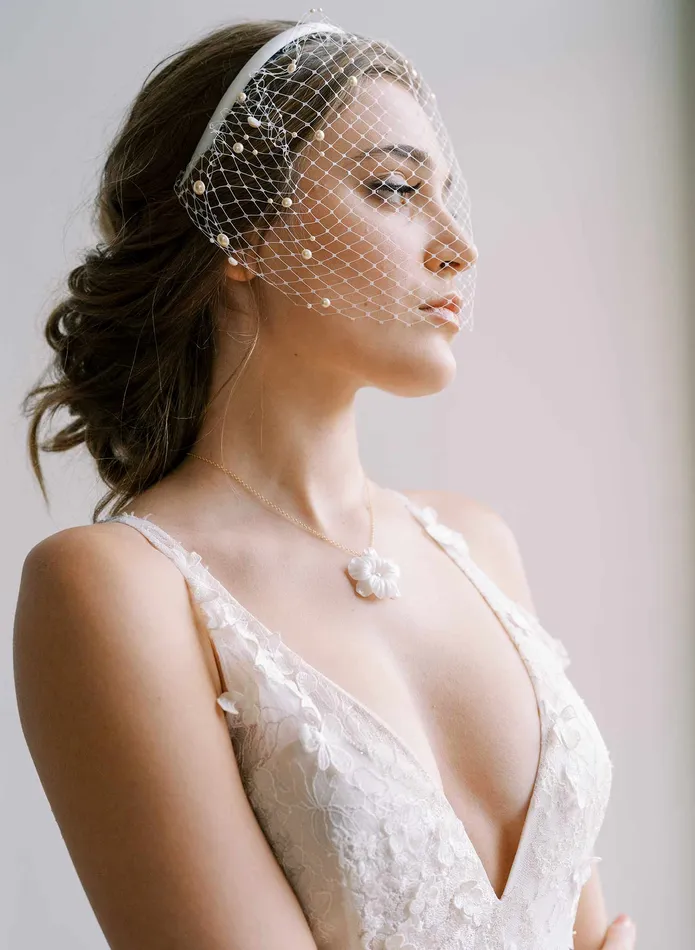 Necklaces twigs honey Simple orchid bridal necklace Style 2420