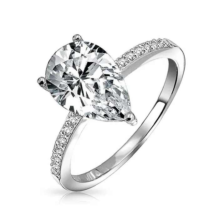 Rings 280 Carats Pear Round Natural Earth Mined Diamonds Engagement Ring GB Rings 280 Carats Pear Round Natural Earth Mined Diamonds Engagement Ring GB