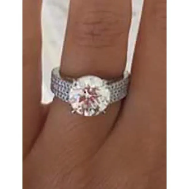 Rings 350 Carats White Gold 14K Round Natural Earth Mined Diamond Engagement Ring GB