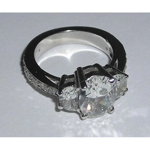 Rings 350 Carats White Gold Oval Natural Earth Mined Diamond Engagement Ring Three Stone GB Rings 350 Carats White Gold Oval Natural Earth Mined Diamond Engagement Ring Three Stone GB