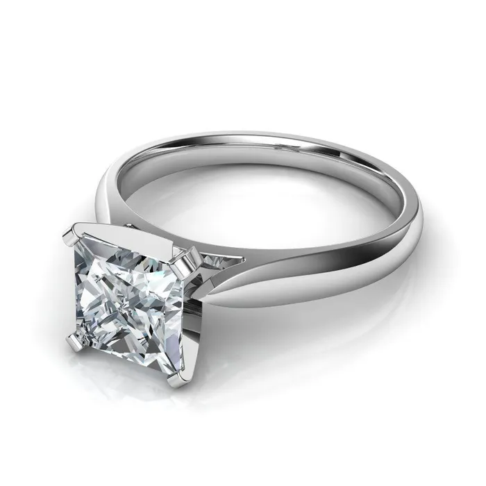 Rings GB 225 Carat Solitaire Natural Earth Mined Diamond Anniversary Ring 14K White Gold Rings GB 225 Carat Solitaire Natural Earth Mined Diamond Anniversary Ring 14K White Gold