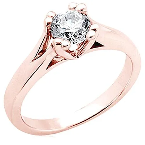 Rings GB 3 Ct Round Natural Earth Mined Diamond Solitaire Ring Rose Gold New