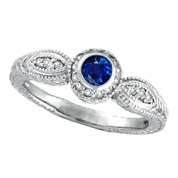 Rings GB Ceylon Sapphire Ring With Natural Earth Mined Diamonds 150 Carats White Gold 14K Rings GB Ceylon Sapphire Ring With Natural Earth Mined Diamonds 150 Carats White Gold 14K