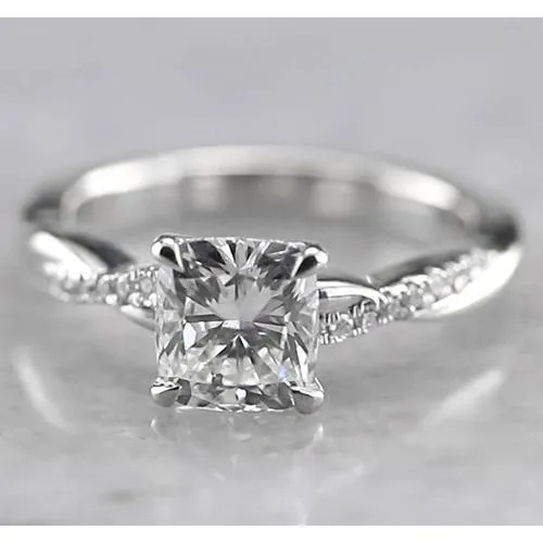 Rings GB Cushion Natural Earth Mined Diamond Engagement Ring 150 Carats White Gold 14K Rings GB Cushion Natural Earth Mined Diamond Engagement Ring 150 Carats White Gold 14K