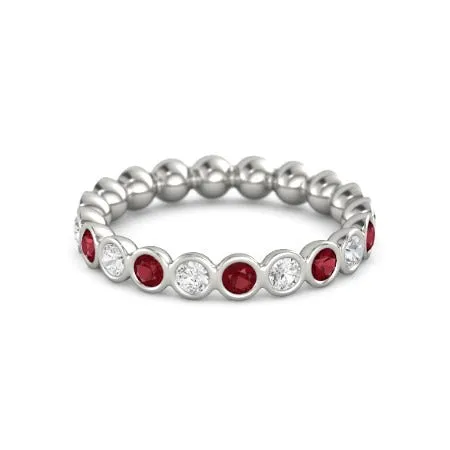 Rings GB Natural Earth Mined Diamond Eternity Band 1 Carat Burmese Ruby 14K White Gold Jewelry Rings GB Natural Earth Mined Diamond Eternity Band 1 Carat Burmese Ruby 14K White Gold Jewelry