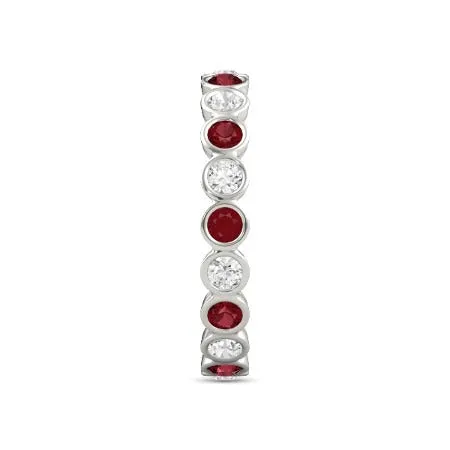 Rings GB Natural Earth Mined Diamond Eternity Band 1 Carat Burmese Ruby 14K White Gold Jewelry Rings GB Natural Earth Mined Diamond Eternity Band 1 Carat Burmese Ruby 14K White Gold Jewelry