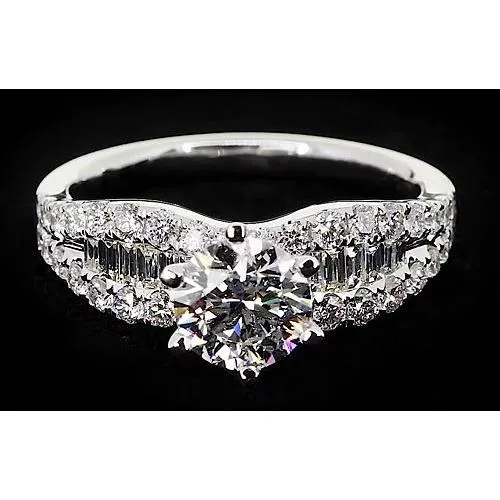 Rings GB Ribbon Style Womens Ring Round Real Natural Earth Mined Diamond 6 Prong Set 275 Carats Rings GB Ribbon Style Womens Ring Round Real Natural Earth Mined Diamond 6 Prong Set 275 Carats