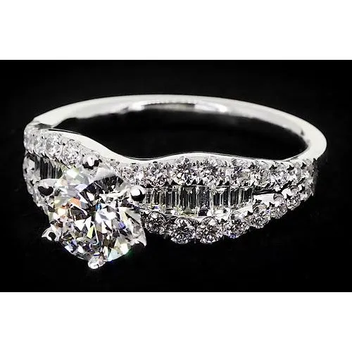 Rings GB Ribbon Style Womens Ring Round Real Natural Earth Mined Diamond 6 Prong Set 275 Carats Rings GB Ribbon Style Womens Ring Round Real Natural Earth Mined Diamond 6 Prong Set 275 Carats