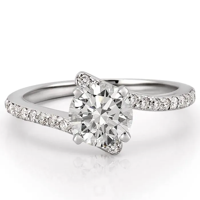 Rings GB Round Shaped Real Natural Earth Mined Diamond Solitaire Ring Twisted Shank 170 Carats Rings GB Round Shaped Real Natural Earth Mined Diamond Solitaire Ring Twisted Shank 170 Carats