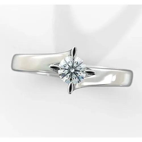 Rings GB Women Natural Earth Mined Diamond Solitaire Ring 1 Carat Twisted Shank White Gold 14K Rings GB Women Natural Earth Mined Diamond Solitaire Ring 1 Carat Twisted Shank White Gold 14K