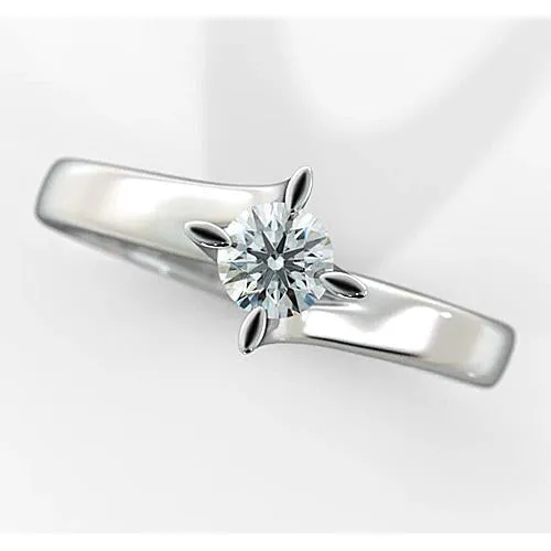Rings GB Women Natural Earth Mined Diamond Solitaire Ring 1 Carat Twisted Shank White Gold 14K Rings GB Women Natural Earth Mined Diamond Solitaire Ring 1 Carat Twisted Shank White Gold 14K