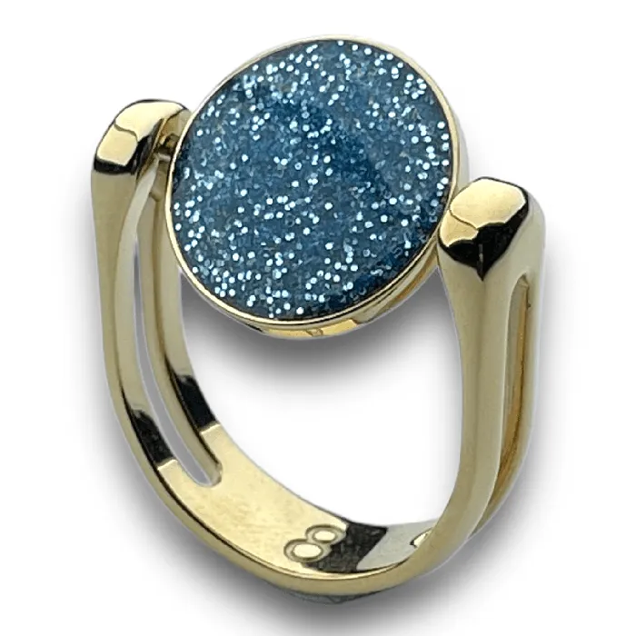 Rings Gold CircleShaped Glitter Fidget Ring MyCONQUERing