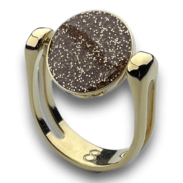 Rings Gold CircleShaped Glitter Fidget Ring MyCONQUERing