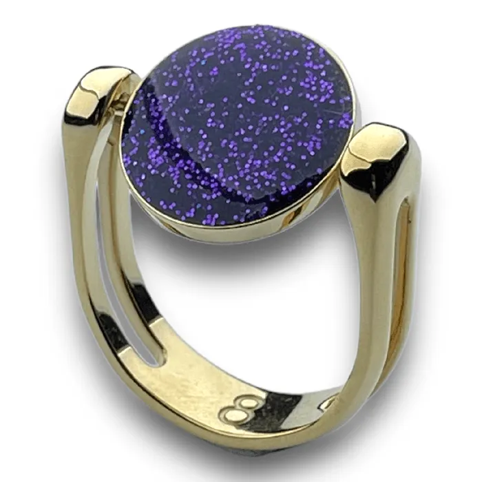 Rings Gold CircleShaped Glitter Fidget Ring MyCONQUERing