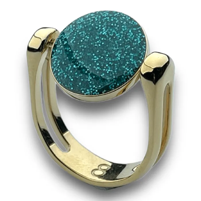 Rings Gold CircleShaped Glitter Fidget Ring MyCONQUERing