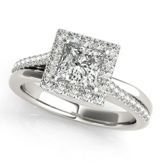 Rings Halo Natural Earth Mined Diamond Princess Cut With Accents Engagement Ring 150 Carats GB Rings Halo Natural Earth Mined Diamond Princess Cut With Accents Engagement Ring 150 Carats GB
