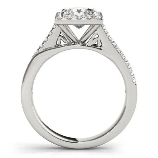 Rings Halo Natural Earth Mined Diamond Princess Cut With Accents Engagement Ring 150 Carats GB Rings Halo Natural Earth Mined Diamond Princess Cut With Accents Engagement Ring 150 Carats GB