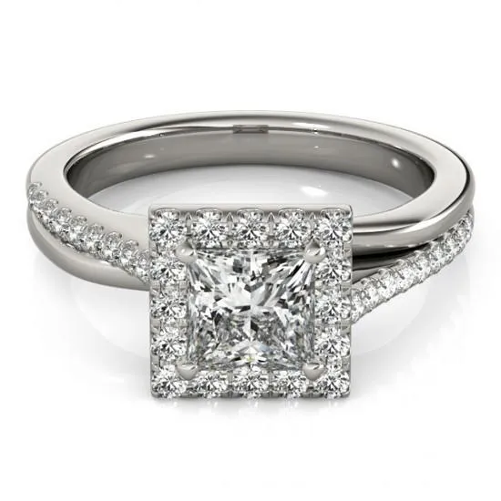 Rings Halo Natural Earth Mined Diamond Princess Cut With Accents Engagement Ring 150 Carats GB Rings Halo Natural Earth Mined Diamond Princess Cut With Accents Engagement Ring 150 Carats GB