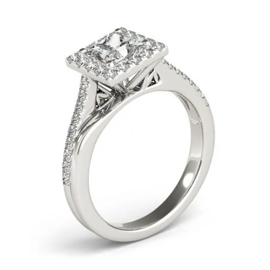 Rings Halo Natural Earth Mined Diamond Princess Cut With Accents Engagement Ring 150 Carats GB Rings Halo Natural Earth Mined Diamond Princess Cut With Accents Engagement Ring 150 Carats GB