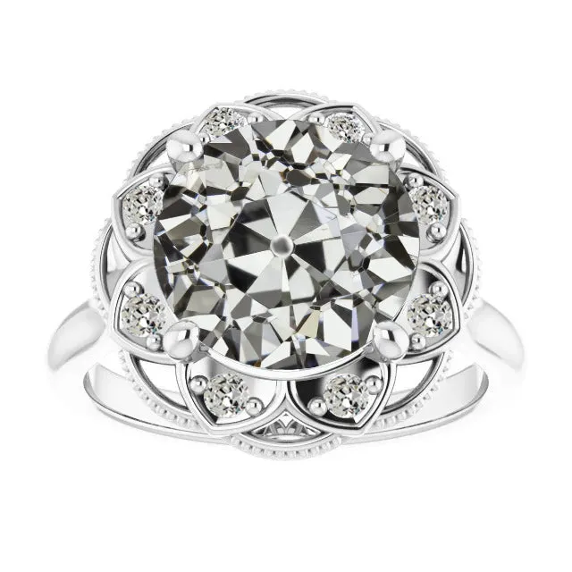 Rings Halo Wedding Ring Round Old Miner Huge Lab Grown Diamond Flower Style 9 Carats HarryChadEntcom Rings Halo Wedding Ring Round Old Miner Huge Lab Grown Diamond Flower Style 9 Carats HarryChadEntcom