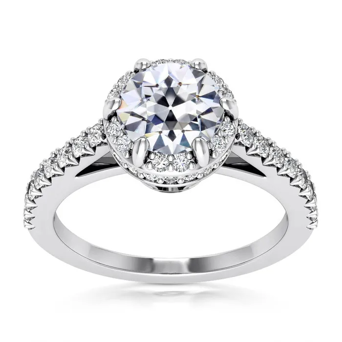Rings HarryChadEntcom Halo Ring Round Old Mine Cut Natural Earth Mined Diamond 6 Prong Set 7 Carats Jewelry Rings HarryChadEntcom Halo Ring Round Old Mine Cut Natural Earth Mined Diamond 6 Prong Set 7 Carats Jewelry