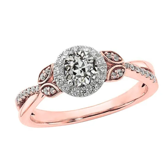 Rings HarryChadEntcom Halo Round Old Cut Natural Earth Mined Diamond Ring Leaf Style Split Shank 250 Carats Rings HarryChadEntcom Halo Round Old Cut Natural Earth Mined Diamond Ring Leaf Style Split Shank 250 Carats