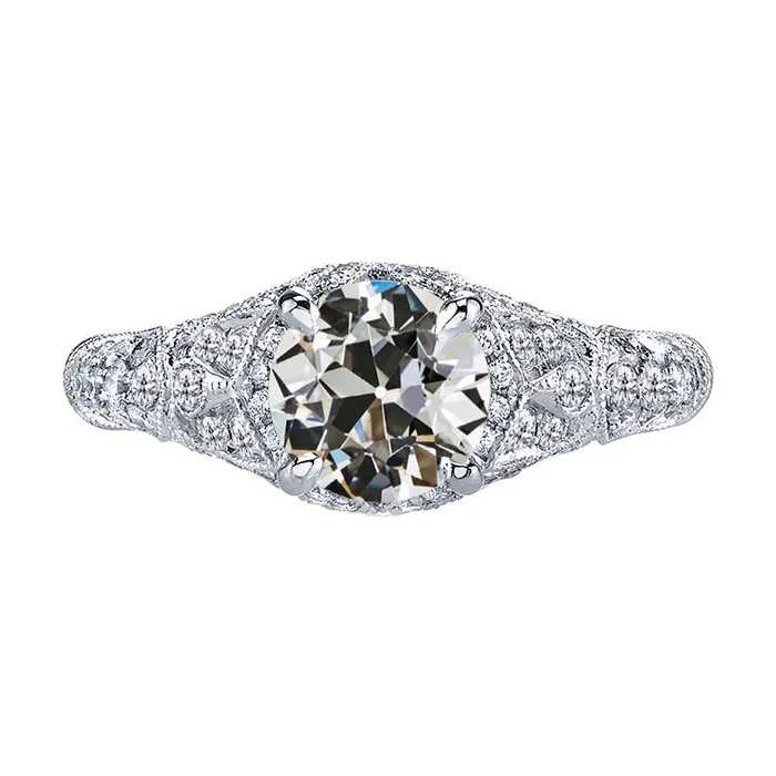 Rings HarryChadEntcom Ladies Old Cut Mined Diamond Milgrain Wedding Ring 3 Carats White Gold Rings HarryChadEntcom Ladies Old Cut Mined Diamond Milgrain Wedding Ring 3 Carats White Gold