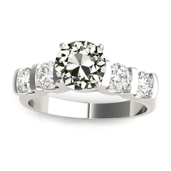 Rings HarryChadEntcom Round Old Miner Real Natural Earth Mined Diamond Ring 5 Stone Prong Bar Set 5 Carats Rings HarryChadEntcom Round Old Miner Real Natural Earth Mined Diamond Ring 5 Stone Prong Bar Set 5 Carats