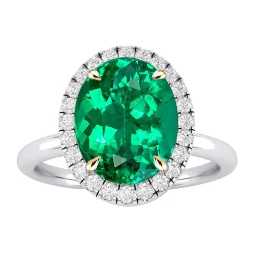 Rings HarryChadEntcom Sparkling Gemstone Ring Green Emerald Halo Jewelry