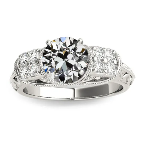 Rings HarryChadEntcom Vintage Style Round Old Cut Natural Earth Mined Diamond Ring Gold 325 Carats Rings HarryChadEntcom Vintage Style Round Old Cut Natural Earth Mined Diamond Ring Gold 325 Carats